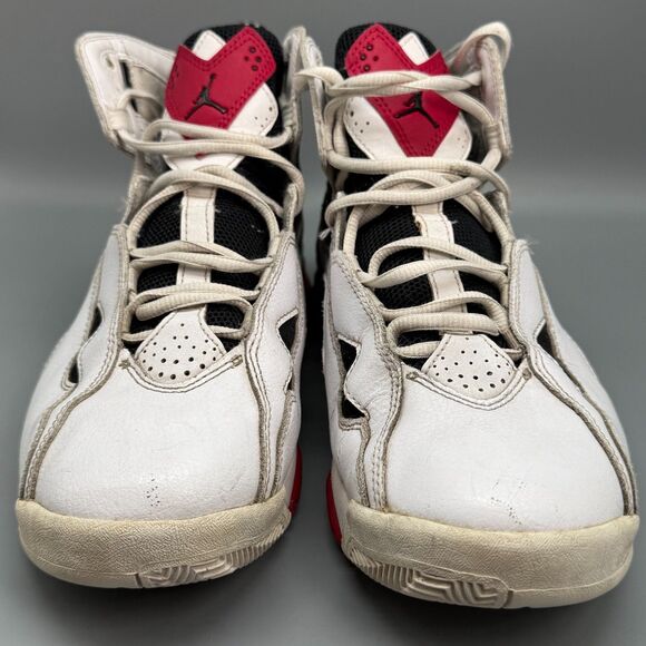 Jordan True Flight Men's 10 White Leather Basketball Sneakers Lace-Up Ankle - Picture 3 of 10